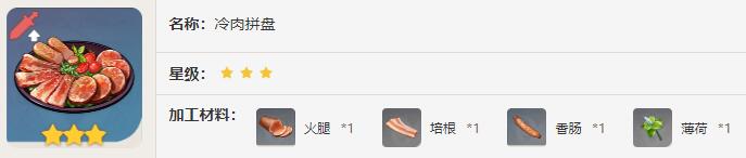 原神冷肉拼盘食谱有什么效果2024