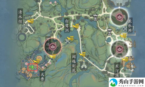 天涯明月刀手游东越天香弟子在哪里