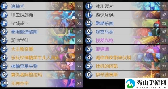 炉石传说阿凯发现猎登顶卡组代码详细一览