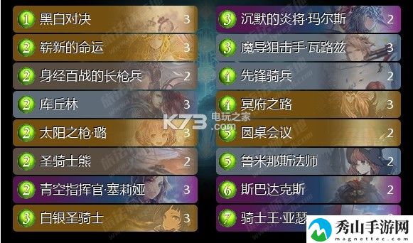 影之诗无限胜利皇卡组构筑攻略：角色成长路线的规划指南